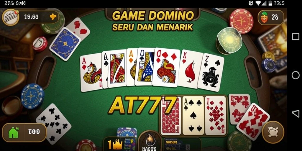 Tampilan gameplay seru dalam permainan Domino AT777.