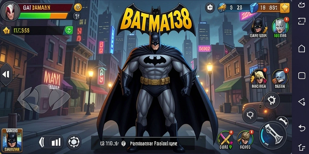 Screenshot utama BATMAN138 menunjukkan karakter beraksi dalam permainan Idle.