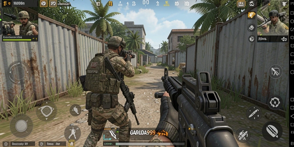 Tampilan gameplay seru dari GARUDA999 menampilkan aksi pertempuran yang mendebarkan.
