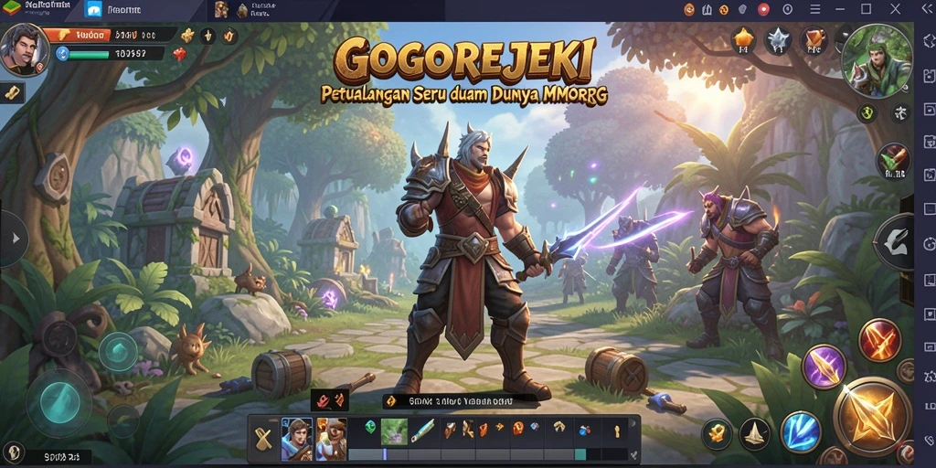 Tampilan gameplay GOGOREJEKI yang epik dalam pertempuran seru.