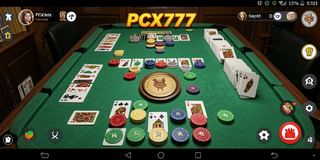 Screenshot PCX777 menampilkan gameplay seru permainan Gaple.