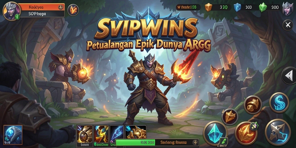 Screenshot gameplay SVIPWINS menampilkan aksi pertarungan yang epik dan grafis menawan.