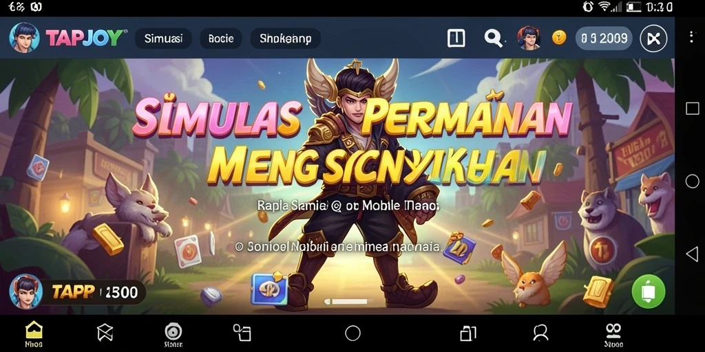 Tampilan gameplay TAPJOY yang memukau dan penuh warna.